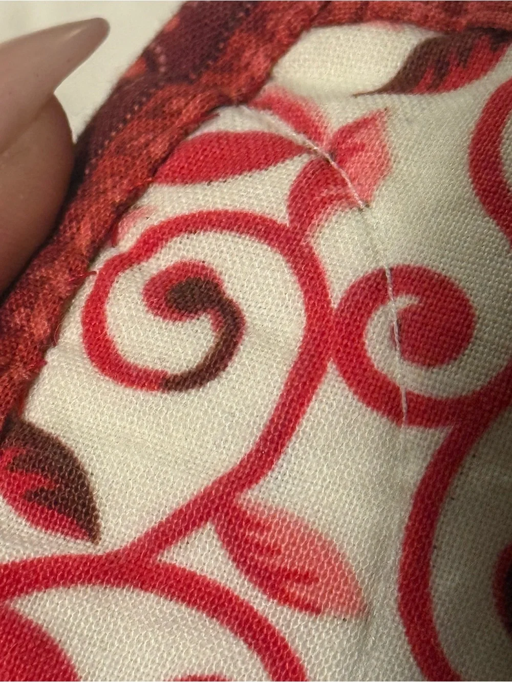 Vintage Multicolor Patchwork Quilt with Red Border